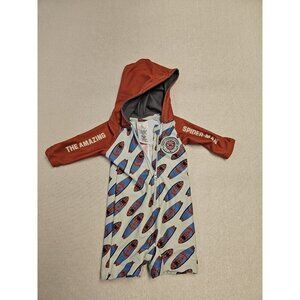 Spider-Man Disney Infant Hooded Shorts One Piece Body Suit 3-6 Months